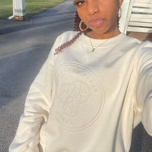 H&M Cream Embossed Sweatshirt